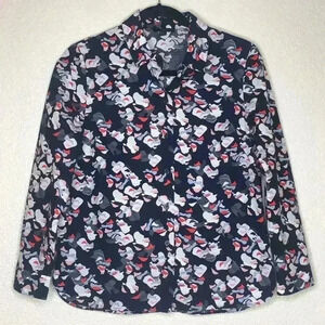 COS Button Down Shirt Women Size 38 Long Sleeves Fitted Multicolor